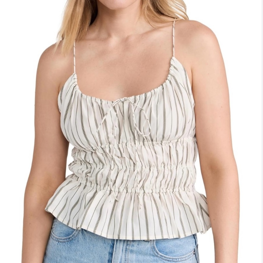 Faithfull the Brand Striped White and Black Casale Top